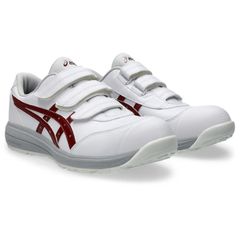 asics 安全靴 ホワイト レッド 3本ベルト - メルカリ
