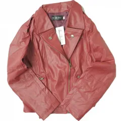 新品 no brand ノーブランド フェイクレザー ダブルライダースジャケット XXL レッド アウター h036