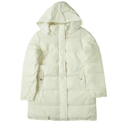 新品 no brand ノーブランド フーデッドダウンコート S オフホワイト 中綿 アウター h065