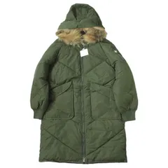 新品 no brand ノーブランド ファー付きフーデッドダウンコート M OLIVE 中綿 MA-1 アウター h103
