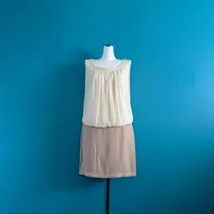 979 Diagram グレースコンチネンタル シルク ノースリーブワンピース 36 ビジュー