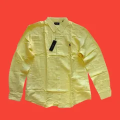 【新品】POLO RALPH LAUREN  ポロ・ラルフローレン　フィット  ボタンダウン  長袖  シャツ  イエロー  メンズ　※サイズM、L、XL、2XL