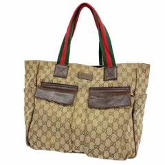 グッチ(Gucci) グッチ トートバッグ GGキャンバス シェリーライン 161836 キャンバス ブラウン レディース