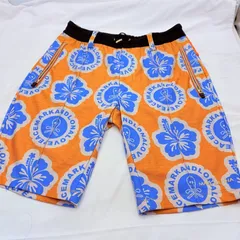 【❗️✨MARK&LONA総柄ショーツ✨❗️】スカル×ハイビスカス 46 メンズ ゴルフウェア 派手柄❗️