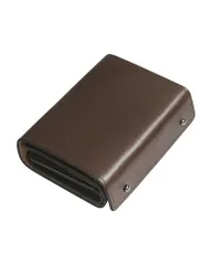 Modiko 財布 メンズ 2つ折り 栃木レザー 本革 ミニ 日本製 二つ折り財布 大容量 箱型の小銭入れ 小さい財布 コンパクト 箱状 左利き 右利き 父の日 誕生日 (コーヒー)a