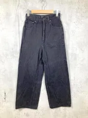 AZUL BY MOUSSY アズールバイマウジー 250BSJ11-233J 定価7689円 ハイウエストワイド デニムパンツ size25/黒 ■■レディース