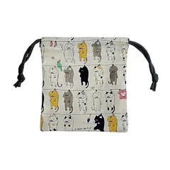 【新品】 巾着袋 小 ミニポーチ 小物入れ 巾着 小物ポーチ 化粧ポーチ 和柄 猫 アクセサリー袋 日本製 ki-192 (No-009) 1