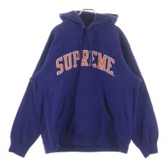 Supreme アーチロゴ パープル フード付きパーカー - メルカリ