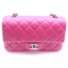 CHANEL (シャネル) ミニマトラッセ19 ラムスキン レザー Sフラップ Sチェーンショルダーバッグ シルバー金具 ピンク 19番台
