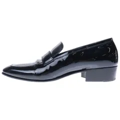 SAINT LAURENT PARIS (サンローランパリ) スクエアトゥ レザー ローファー ドレスシューズ ブラック 711018