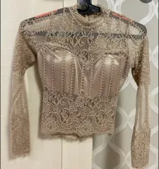 レースジッパートップブラウス