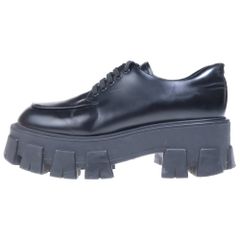 極美品 PRADA モノリス ブラッシュドレザー レースアップ シューズ