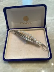 silver刻印パール付きブローチ　ヴィンテージアクセサリー⭐︎値下げしました⭐︎