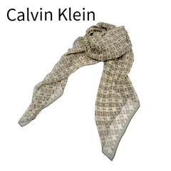 Calvin Klein カルバンクライン スカーフ シフォン ベージュ シルク100%のサムネイル