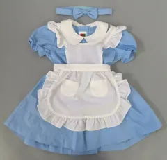 【中古】コスプレ衣装 アリス 子供用衣装 ホワイト×ブルー 100cm 「不思議の国のアリス」 東京ディズニーランド限定