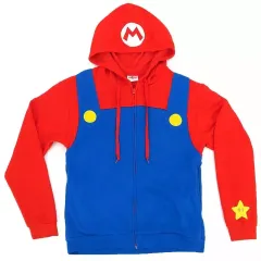 【中古】衣類 マリオ パーカー レッド×ブルー Mサイズ 「スーパーマリオ」 ユニバーサル・スタジオ・ジャパン スーパーニンテンドーワールド限定