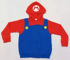 【中古】衣類 マリオ パーカー レッド×ブルー キッズ110サイズ 「スーパーマリオ」 ユニバーサル・スタジオ・ジャパン スーパーニンテンドーワールド限定