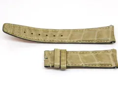 IWC サントーニ製 ■ クロコ 革ベルト メンズ ラグ幅18mm グレージュ系 □8C