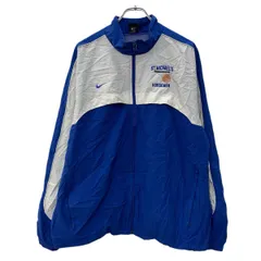 NIKE ジャケット L ブルー ホワイト ナイキ ジップアップ ワンポイント刺繍 バスケ スポーティー ライトアウター 春秋物 a803-6675