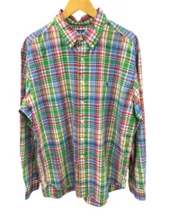 POLORALPH LAUREN (ポロラルフローレン) 長袖シャツ チェック ボタンダウン CLASSIC FIT XXL ブルー×レッド×グリーン メンズ/027
