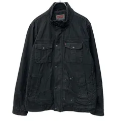 Levi's コットンジャケット L ブラック リーバイス ジップアップ スナップボタン マルチポケット アウター カジュアル 秋物 a803-6698