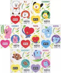 [중고] 스티커 스티커 전 7 종 세트 오리지널 스티커 [BT21 × 쇼켄 미차] 대상 상품 구입 특전