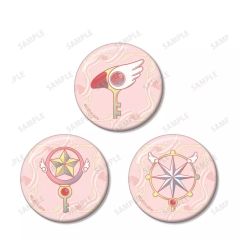 [중고] 배지·빈즈 열쇠 모티브 캔 배지 3개 세트 [카드 캡터 사쿠라 클리어 카드편]