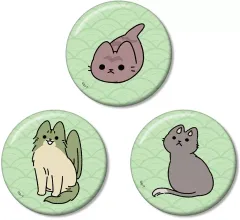 【中古】バッジ・ビンズ つちのこ＆いつまで＆くだん 缶バッジ3個セット ver.E 「ねこようかい」