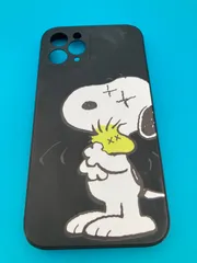 iPhone11 Pro ケース スヌーピー風 キャラクター ブラック ソフトケース