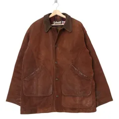 90年代 USA製 Schott ショット スエードレザージャケット ブラウン(メンズ 44)中古 古着 A4974
