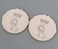 【中古】皿・ボウル マリー プレートセット NEW LIFE RIBBON STYLE 「おしゃれキャット」 ディズニーストア限定