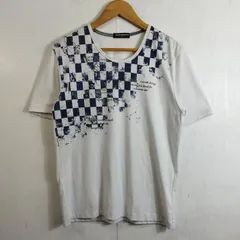 HIDEAWAYS NICOLE ハイダウェイ ニコル チェック柄 Tシャツ 半袖 ポリ ホワイト 46 C977