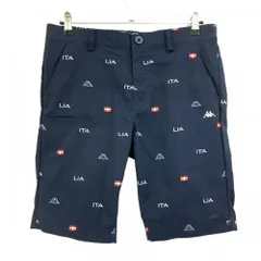 【美品】カッパ ハーフパンツ ネイビー×白×レッド ロゴ総柄 メンズ L ゴルフウェア Kappa