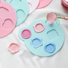 No.513 【シーリングワックス用】薄緑色　シリコンモールド くま型プレート 封蝋 ハンドメイド