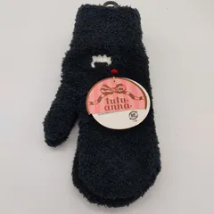 【TAKA84-46】△ タグ付き TUTU ANNA チュチュ アンナ ｢モール手袋 ミトン手袋 アニマル刺繍｣ レディース ブラックのサムネイル