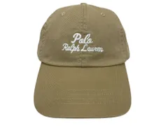 POLORALPH LAUREN (ポロラルフローレン) チェーンステッチ ロゴクラシック 刺繍 ベースボールキャップ コットン 59CM ベージュ ウィメンズ/104