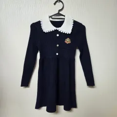 ネイビー カラ ニット ONE PIECE (130 オススメ)