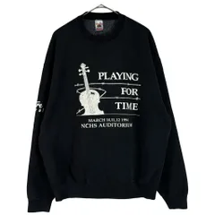 90年代 USA製 FRUIT OF THE LOOM フルーツオブザルーム スウェット ブラック(メンズ XL)中古 古着 X6839