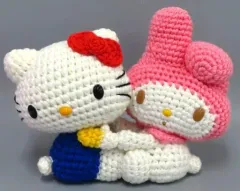 【中古】ぬいぐるみ オリジナルハローキティ＆マイメロディ 編みぐるみ 「サークルKサンクス×ハローキティ＆マイメロディ」 秋のマイメロディフェア A賞