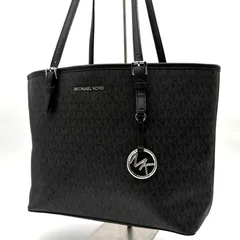 マイケルコース MICHAEL KORS トートバッグ PVC ダークグレー MK柄 総柄 肩掛け 大容量  レディース ハンドバッグ ショルダーバッグ 通勤 通学 ビジネス カジュアル ロゴチャーム シルバー金具 上品 人気 ブランドバッグ