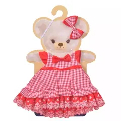【中古】ぬいぐるみ ドレス レッド ギンガムチェック ぬいぐるみ専用コスチューム 「UniBEARsity」 ディズニーストア限定