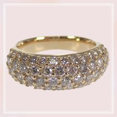 K18 ダイヤモンド パヴェ リング オリジナル 14号 3.38ct - メルカリ