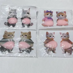 〇 お腹シール 猫 ねこ ネコ 4枚セット 立体 ぷっくり シール 動物 猫 犬 かわいい デコ ねこ ネコ ワンちゃん ぷにぷにシール ぷっくりシール おなかシール もちもち