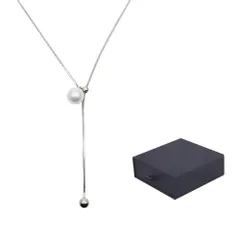 【数量限定】ニッケルフリー 金属アレルギー対応 シンプル ジ 大人 アクセサリー アクセサリー 細い チェーン チェーン 人気 人気 ペンダントチョーカー ジュエリー シルバー ゴールド パール Y字 マンテル ラリエット 長め レディース ロングネックレス