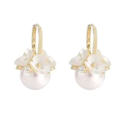 【在庫処分】レディース 人気 安心の 金属 揺れるパールピアス アレルギー対応ピアス 18金可愛いキラキラ ファッション