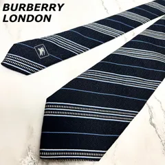 【未使用級】バーバリー BURBERRY LONDON ネクタイ シルク100% ストライプ 馬上の騎士 ヴィンテージ vintage イタリア製