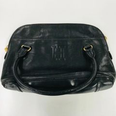 ヒロフ HIROFU レザー ハンドバッグ ボストンバッグ ブラック Hロゴ