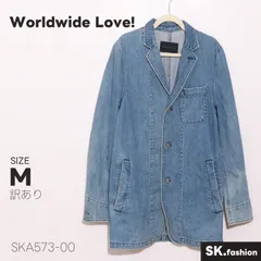 訳あり Worldwide Love! アウター デニム テーラードジャケット 3ボタン　日本製　長袖　 胸ポケット付きのサムネイル