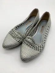 DIANA ダイアナ ポインテッドトゥ メッシュ パンプス size23ハーフ/シルバー ■◆レディース