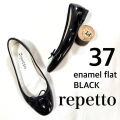 美品☆レペット 37 フラットパンプス Tストラップ エナメル スエード 黒 レペット 39 フラットパンプス Tストラップ エナメル スエード 黒